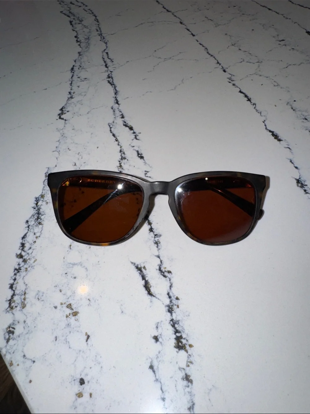 Burberry Men’s George Gray Tortoiseshell Frame Sunglasses with Brown Lenses